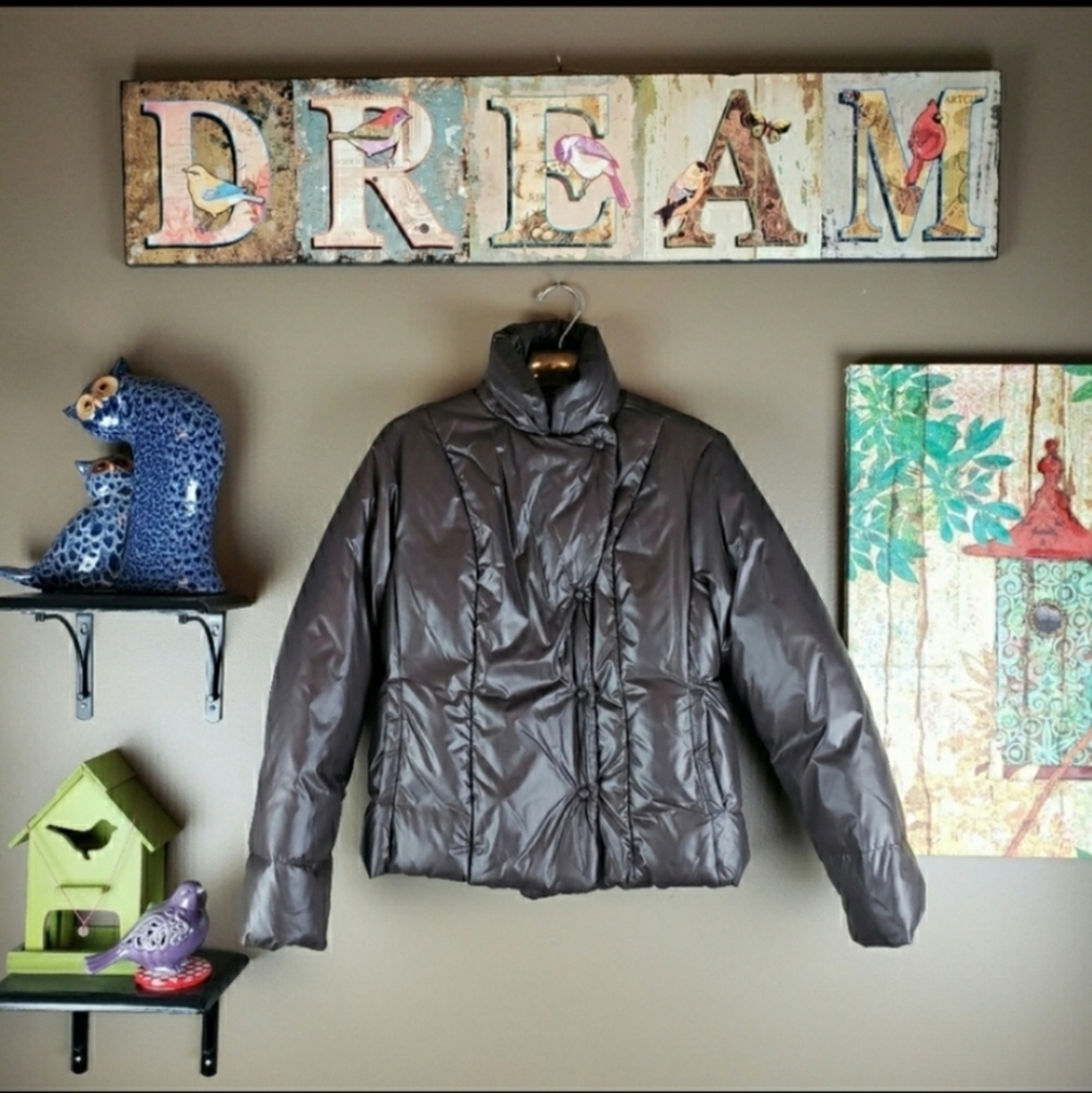Gap Brown Down Puffer Jacket Size Medium - image 1